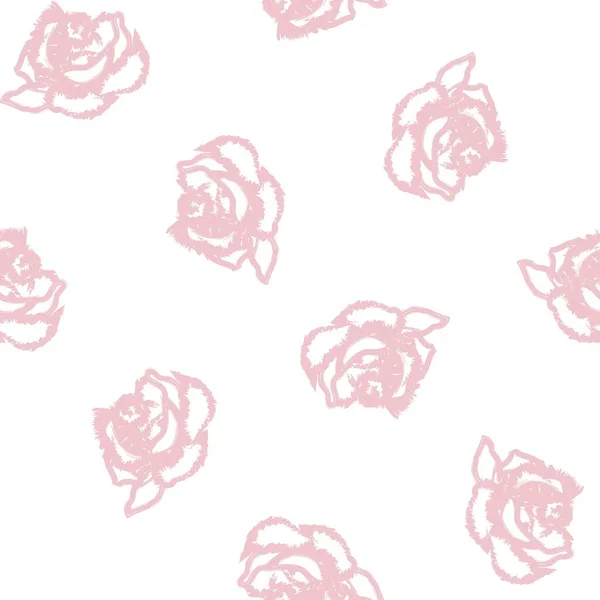 玫瑰花纹无缝图案设计 用于时尚纺织品 背景和工艺 — 图库矢量图片