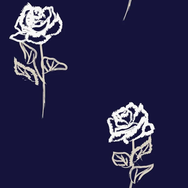 Αφηρημένη Rose Floral Αδιάλειπτη Σχεδίαση Μοτίβο Για Υφάσματα Μόδας Γραφικά — Διανυσματικό Αρχείο