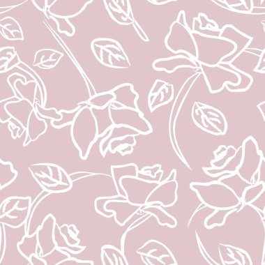 Moda tekstil, grafik, arkaplan ve el sanatları için soyut Rose Çiçeksiz desen tasarımı