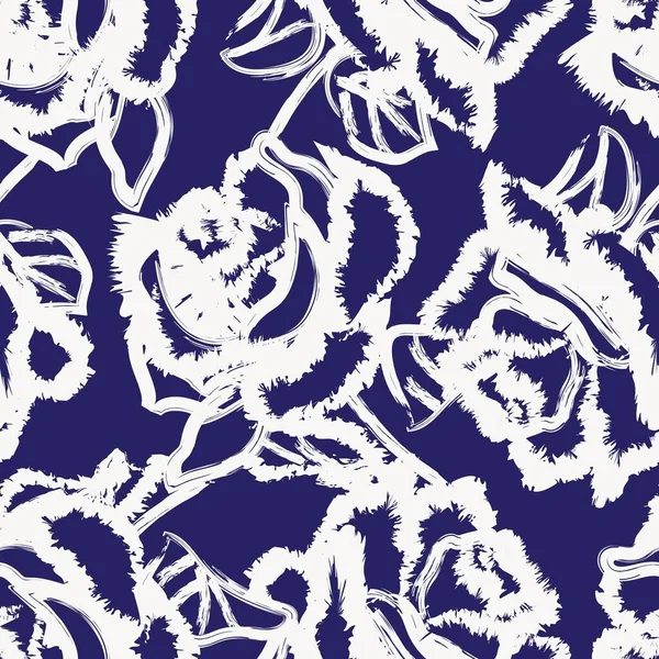 Resumen Rose Floral Diseño Patrones Sin Costuras Para Textiles Moda — Vector de stock