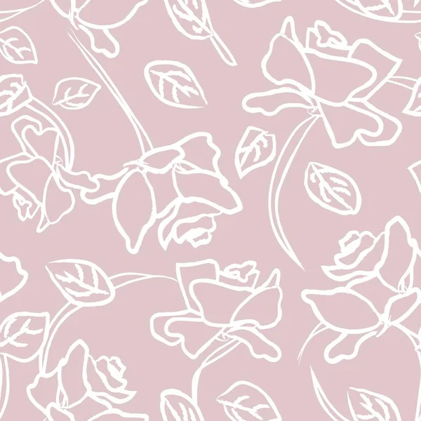 Abstrato Rose Floral Design Padrão Sem Costura Para Têxteis Moda — Vetor de Stock