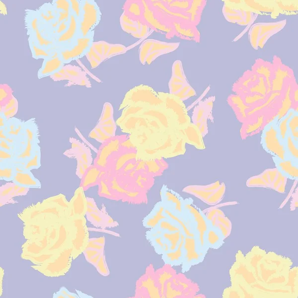 Abstrato Rose Floral Design Padrão Sem Costura Para Têxteis Moda —  Vetores de Stock