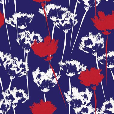 Moda tekstil, grafik, arka plan ve el sanatları için Kırmızı Soyut Çiçeksiz desenli tasarım