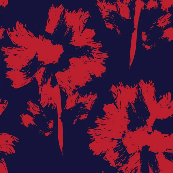 Rouge Abstrait Floral Design Motif Sans Couture Pour Les Textiles — Image vectorielle