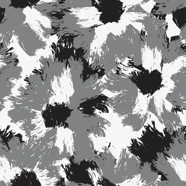 Monochrom Abstraktes Florales Nahtloses Muster Design Für Modetextilien Grafiken Hintergründe — Stockvektor