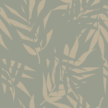 Tarafsız Renkli Tropikal Yaprak Moda tekstil, grafik ve el sanatları için kusursuz desen tasarımı