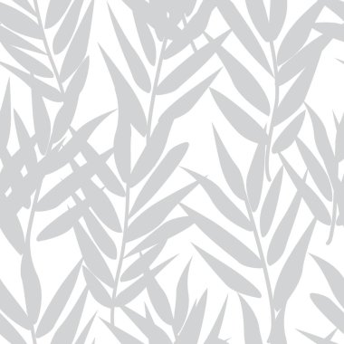 Moda tekstil, grafik ve el sanatları için tek renkli Tropikal Yaprak kusursuz desen tasarımı