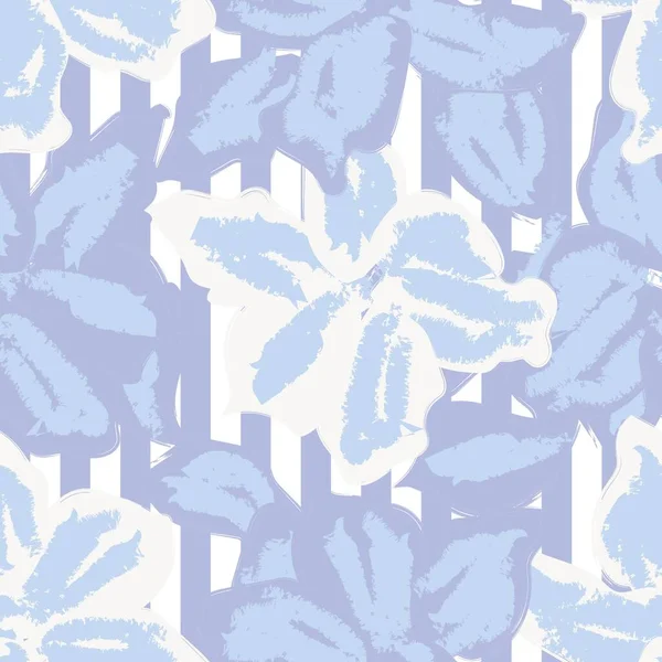 Пастельний Квітковий Смугастий Безшовний Візерунок Модного Текстилю Графіки — стоковий вектор
