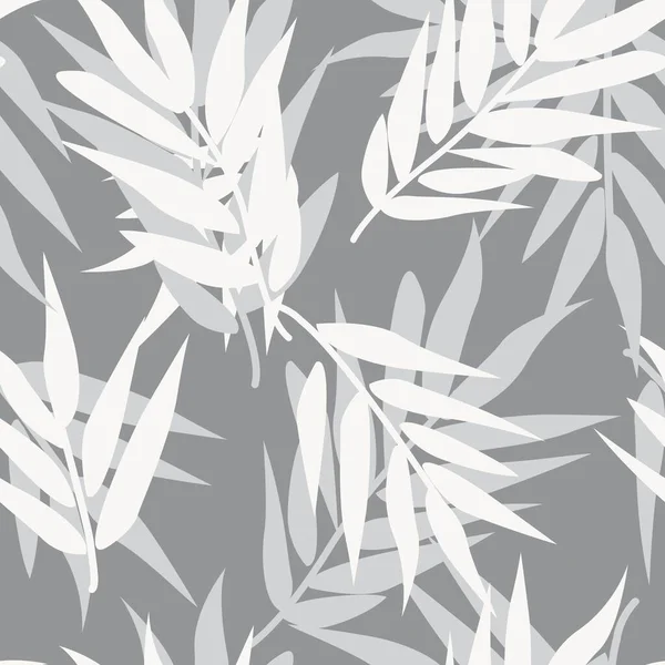 Nahtloses Monochromes Tropical Leaf Muster Für Modetextilien Grafiken Und Kunsthandwerk — Stockvektor