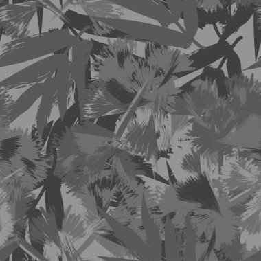Moda tekstil, grafik ve el sanatları için tek renkli Tropikal Yaprak kusursuz desen tasarımı