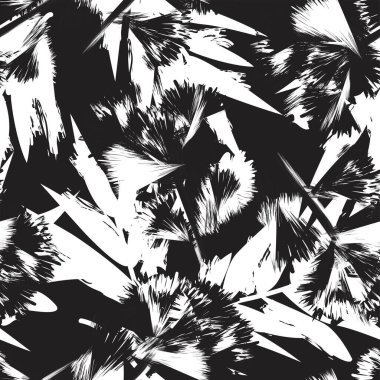 Moda tekstil, grafik ve el sanatları için tek renkli Tropikal Yaprak kusursuz desen tasarımı