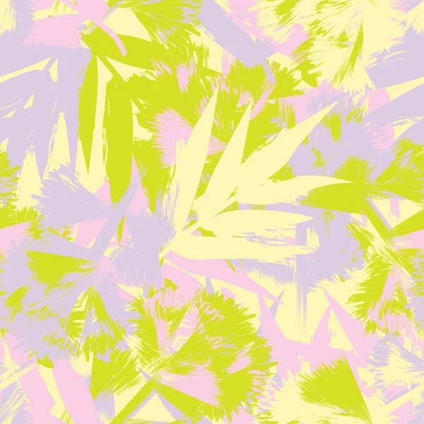 色彩斑斓的热带叶无缝图案设计 用于时尚纺织品 图形和工艺品 — 图库矢量图片