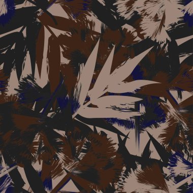 Tarafsız Renkli Tropikal Yaprak Moda tekstil, grafik ve el sanatları için kusursuz desen tasarımı