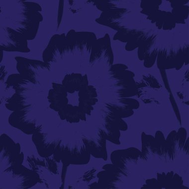 Moda tekstil, grafik, arka plan ve el sanatları için Mavi Soyut Çiçeksiz desenli tasarım