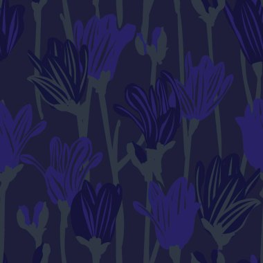 Moda tekstil, grafik, arka plan ve el sanatları için Mavi Soyut Çiçeksiz desenli tasarım