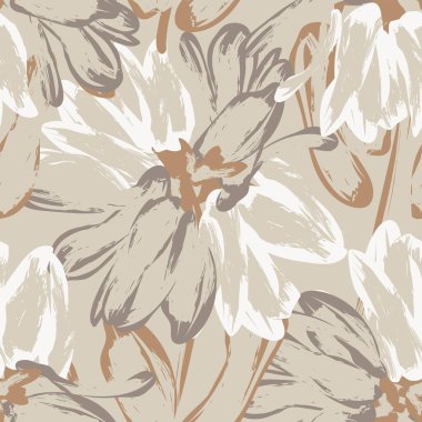 Tarafsız Renk Özeti: Moda tekstil, grafik, arka plan ve el sanatları için kusursuz desen tasarımı