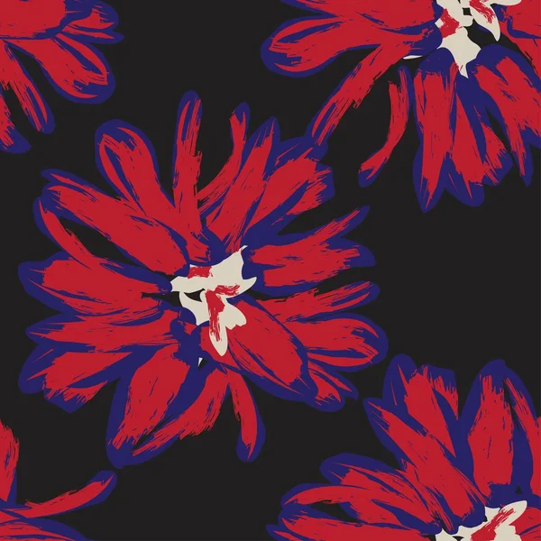 Rouge Abstrait Floral Design Motif Sans Couture Pour Les Textiles — Image vectorielle