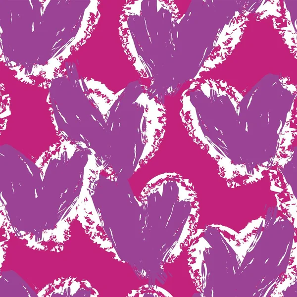 Curful Heart Формирует Бесшовный Узор Модных Текстилей Графики Крафтов — стоковый вектор