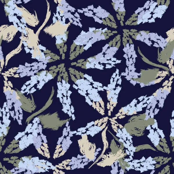 Neutrální Barva Abstraktní Květinový Bezešvý Vzor Design Pro Módní Textil — Stockový vektor