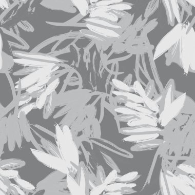 Moda tekstil, grafik, arkaplan ve el sanatları için tek renkli çiçek desensiz desen tasarımı