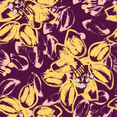 Moda tekstil, grafik, arka plan ve el sanatları için renkli Soyut Çiçeksiz desenli tasarım