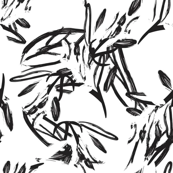 Монохромний Абстрактний Квітковий Безшовний Візерунок Модного Текстилю Графіки Фону Ремесел — стоковий вектор
