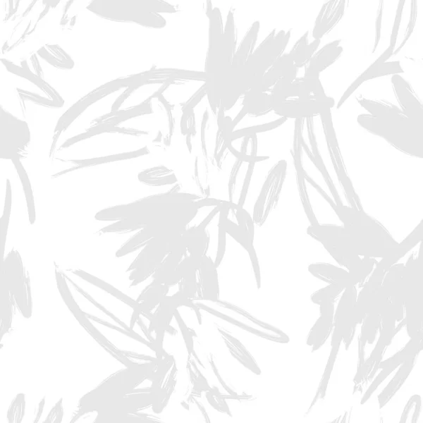 Monokrom Abstrakt Blommig Sömlös Mönster Design För Mode Textilier Grafik — Stock vektor