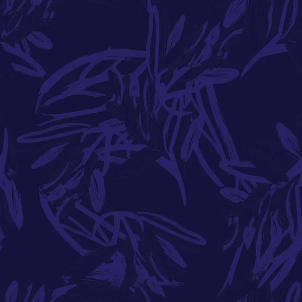 青い抽象花のシームレスなパターンデザインのためのファッション繊維 グラフィック 背景や工芸品 — ストックベクタ