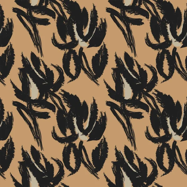 Couleur Neutre Abstrait Conception Florale Sans Couture Pour Textiles Mode — Image vectorielle
