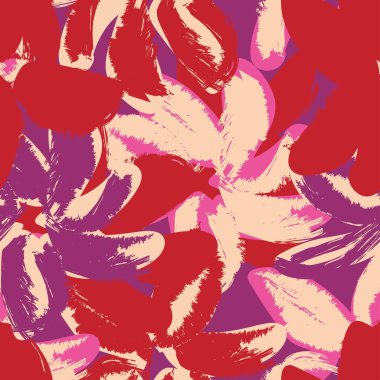 Moda tekstil, grafik, arka plan ve el sanatları için Kırmızı Soyut Çiçeksiz desenli tasarım