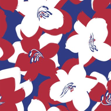 Moda tekstil, grafik, arka plan ve el sanatları için Kırmızı Soyut Çiçeksiz desenli tasarım