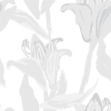 Moda tekstil, grafik, arkaplan ve el sanatları için tek renkli çiçek desensiz desen tasarımı