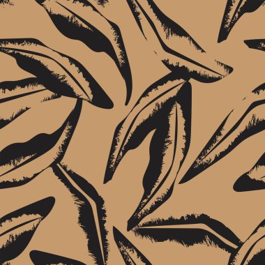 Tarafsız Renkli Tropikal Yaprak Moda tekstil, grafik ve el sanatları için kusursuz desen tasarımı