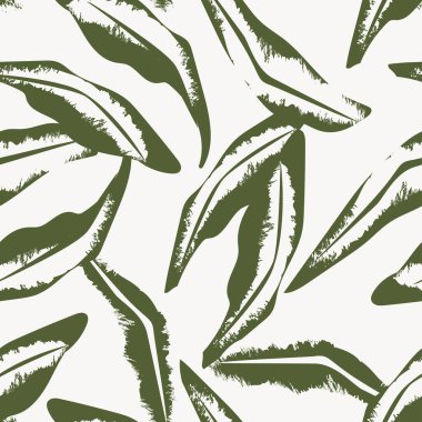 Tarafsız Renkli Tropikal Yaprak Moda tekstil, grafik ve el sanatları için kusursuz desen tasarımı