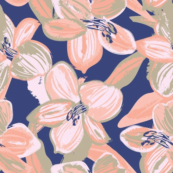 Pastel Abstrakt Květinový Bezešvý Vzor Design Pro Módní Textil Grafiku — Stockový vektor