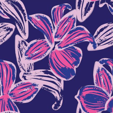 Moda tekstil, grafik, arka plan ve el sanatları için Mavi Soyut Çiçeksiz desenli tasarım