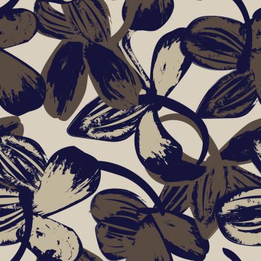 Tarafsız Renkli Tropikal Yaprak Moda tekstil, grafik ve el sanatları için kusursuz desen tasarımı