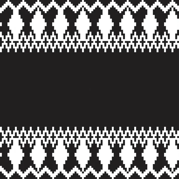 Monochrome Argyle Fair Isle Seamless Pattern Design Knitwear Fashion Textile — Stock Vector