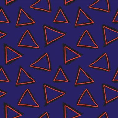 Moda tekstil ve grafikleri için renkli Geometrik üçgenler kusursuz desen tasarımı