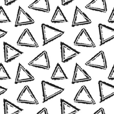 Moda tekstil ve grafikleri için tek renkli Geometrik üçgenler kusursuz desen tasarımı
