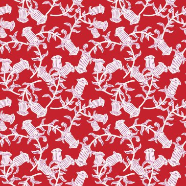 Moda tekstil, grafik, arka plan ve el sanatları için Red Oriental Çiçeksiz desen arka planı