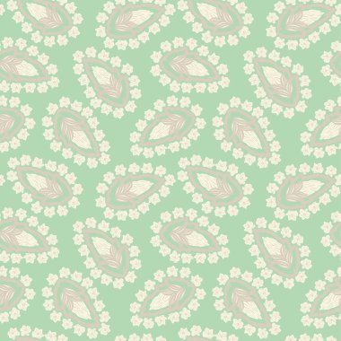 Pastels Paisley, moda tekstil, grafik, arka plan ve el sanatları için soyut ve kusursuz desen tasarımı