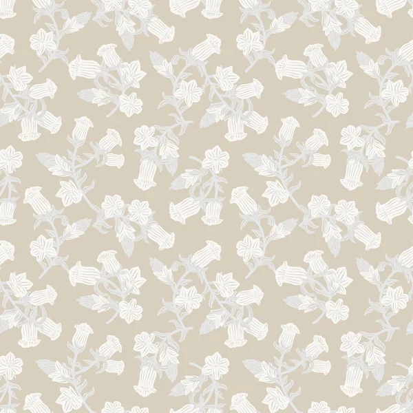 Neutrale Farbe Oriental Floral Nahtlose Muster Hintergrund Für Modetextilien Grafiken — Stockvektor