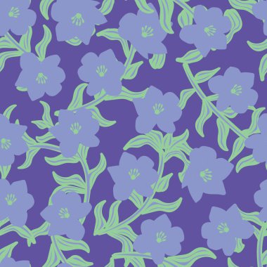 Moda tekstil, grafik, arka plan ve el sanatları için yeşil çiçek desensiz arkaplan