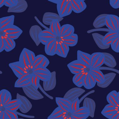 Moda tekstil, grafik, arka plan ve el sanatları için Mavi Çiçeksiz desenli arka plan