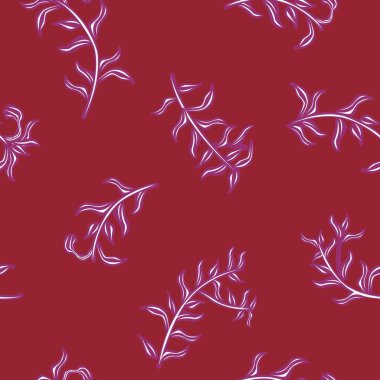 Moda tekstil, grafik ve el sanatları için Kırmızı Tropik Yaprak kusursuz desen tasarımı