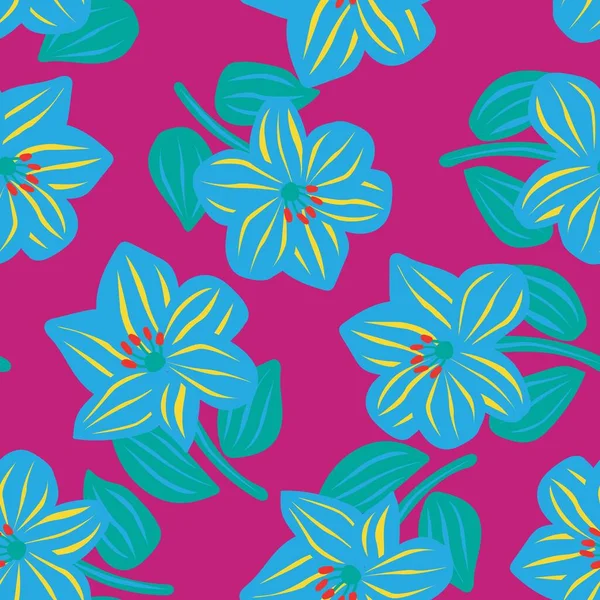 Kolorowe Kwiaty Bezszwowe Tło Wzór Dla Tekstyliów Mody Grafiki Tła — Wektor stockowy