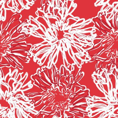 Moda tekstil, grafik, arka plan ve el sanatları için Kırmızı Soyut Çiçeksiz desenli tasarım