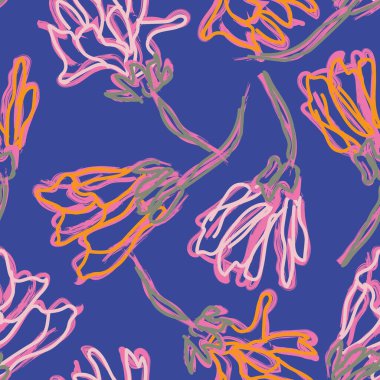 Moda tekstil, grafik, arka plan ve el sanatları için renkli Soyut Çiçeksiz desenli tasarım