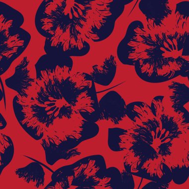 Moda tekstil, grafik, arka plan ve el sanatları için Kırmızı Soyut Çiçeksiz desenli tasarım